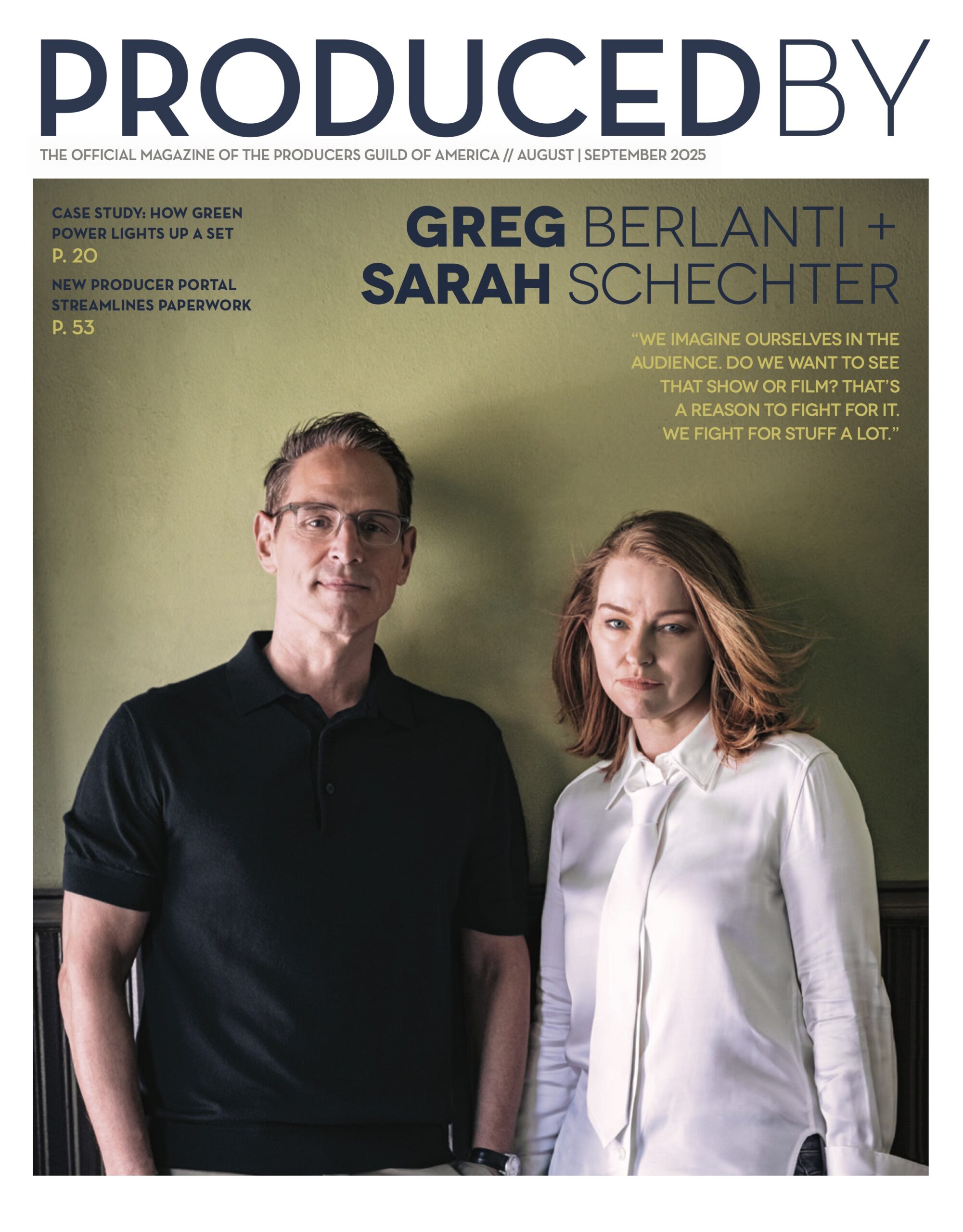 Greg Berlanti + Sarah Schechter in Produced By Magazine August/September 2025